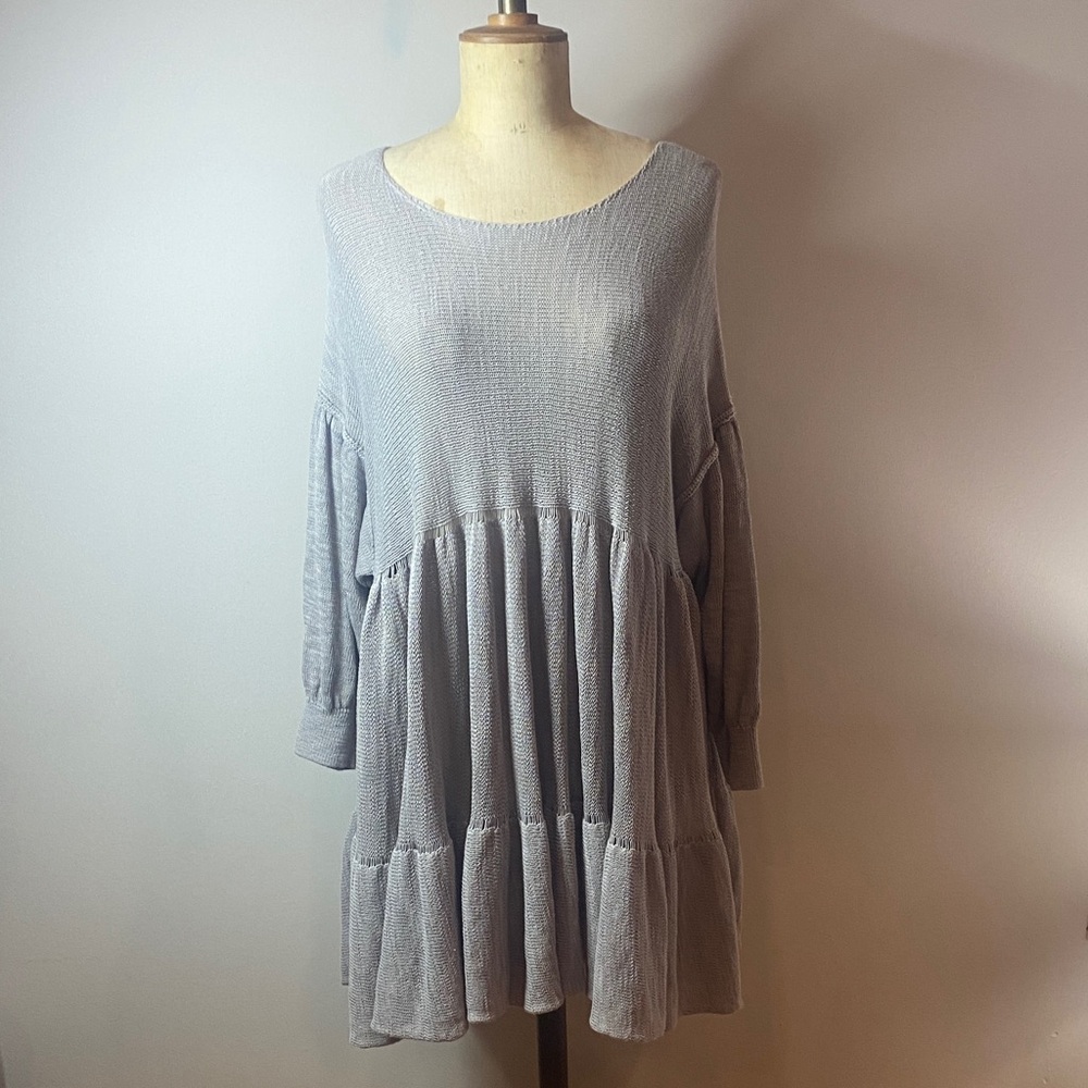 WeTheFree Free People Knit Babydoll Tunic Top Small Cottagecore Balletcore Boho